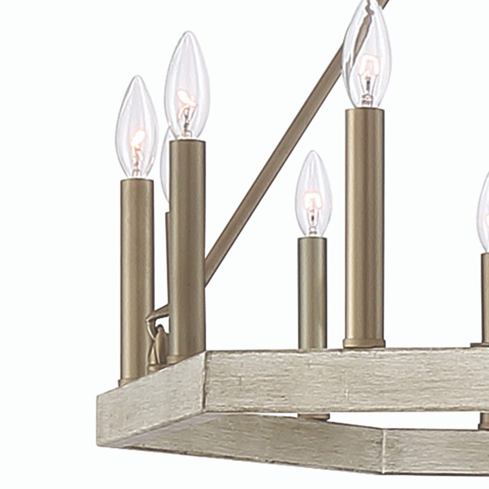 Brass Candle Style Multi Light Metal Dimmable Flush Chandelier