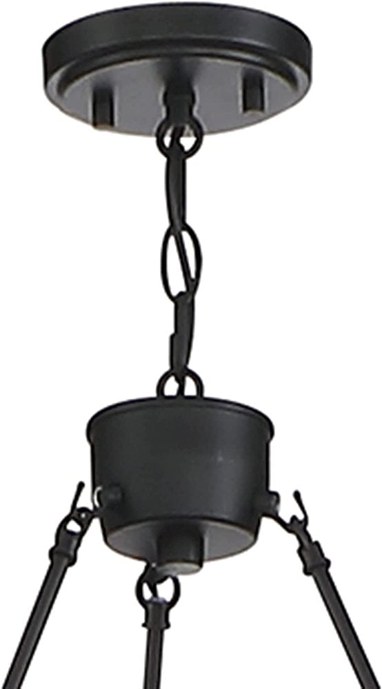 Black And Gold Candle Style Six Light Metal Dimmable Chandelier