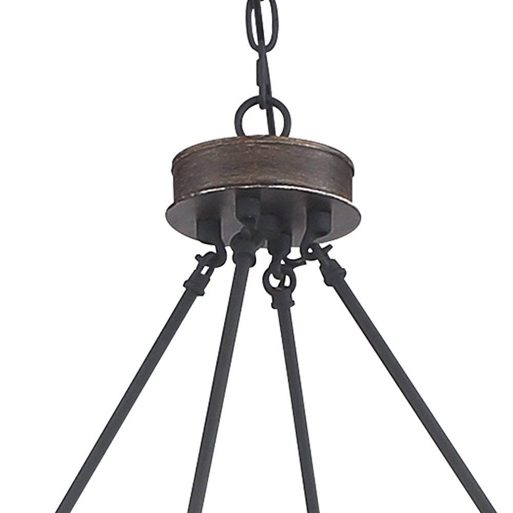 Brown And Black Candle Style Twelve Light Metal Dimmable Chandelier