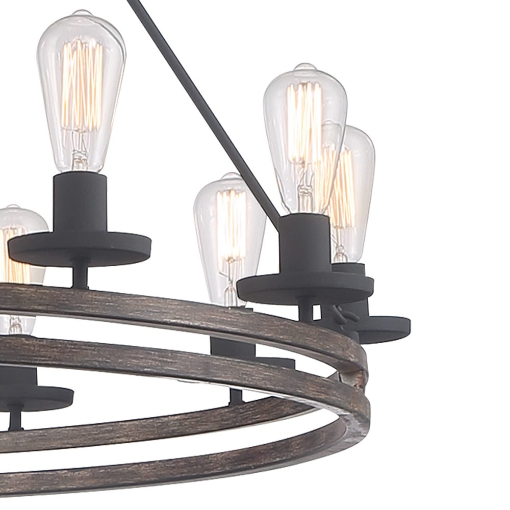 Brown And Black Candle Style Twelve Light Metal Dimmable Chandelier
