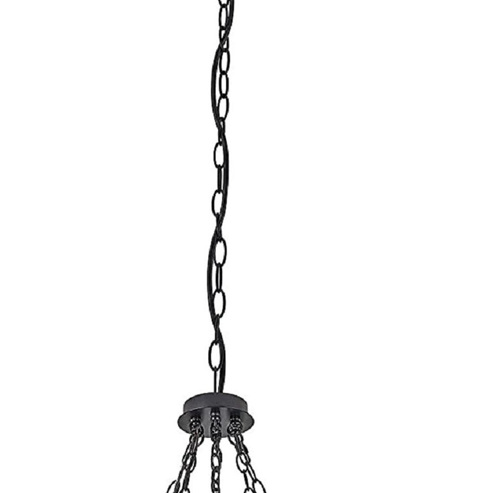 Brown And Black Candle Style Multi Light Metal Dimmable Chandelier