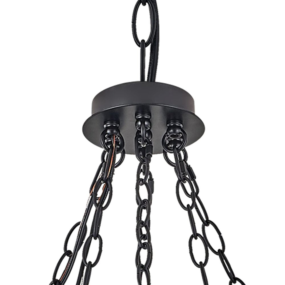 Brown And Black Candle Style Multi Light Metal Dimmable Chandelier