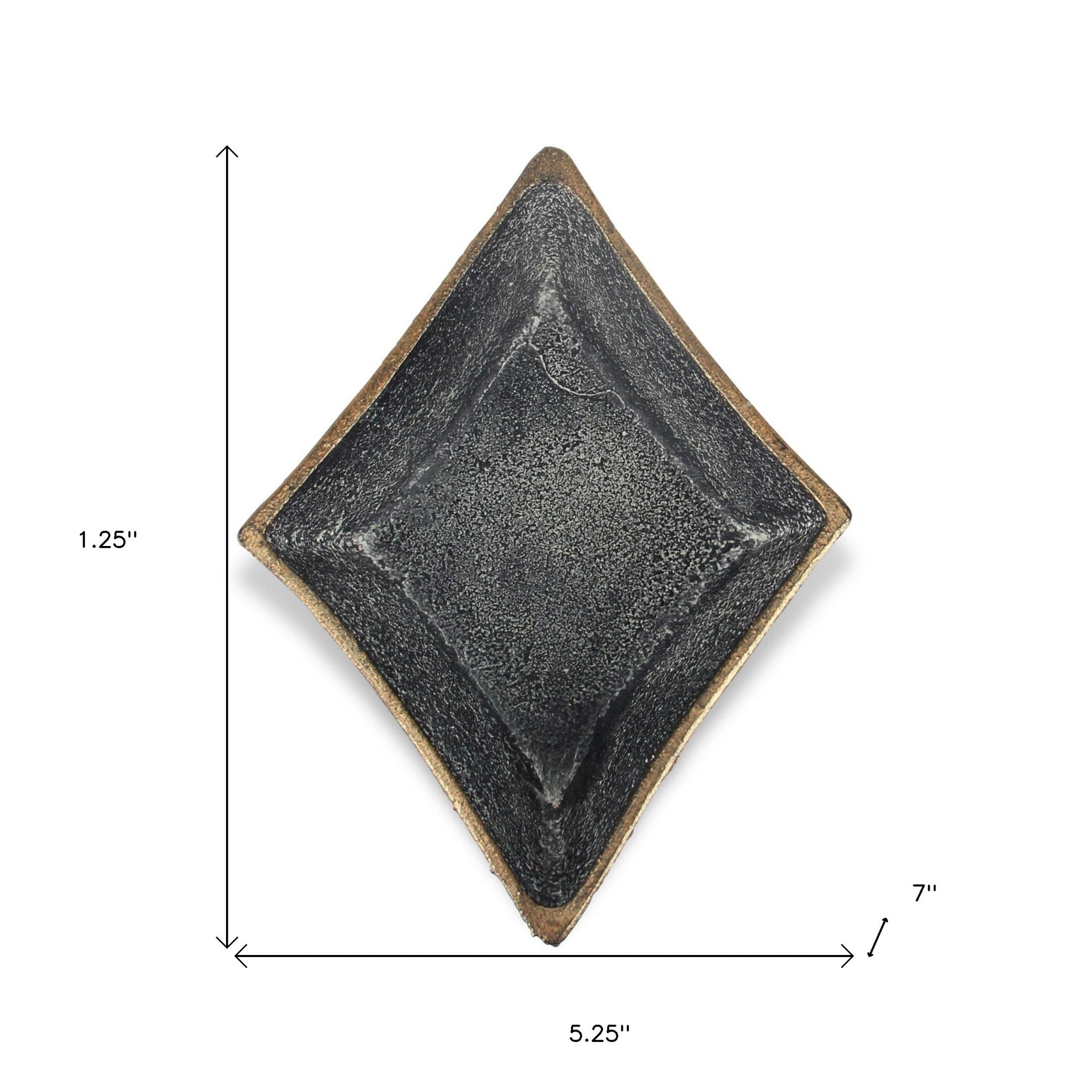 5" Black Cast Iron Diamond Square Bowl