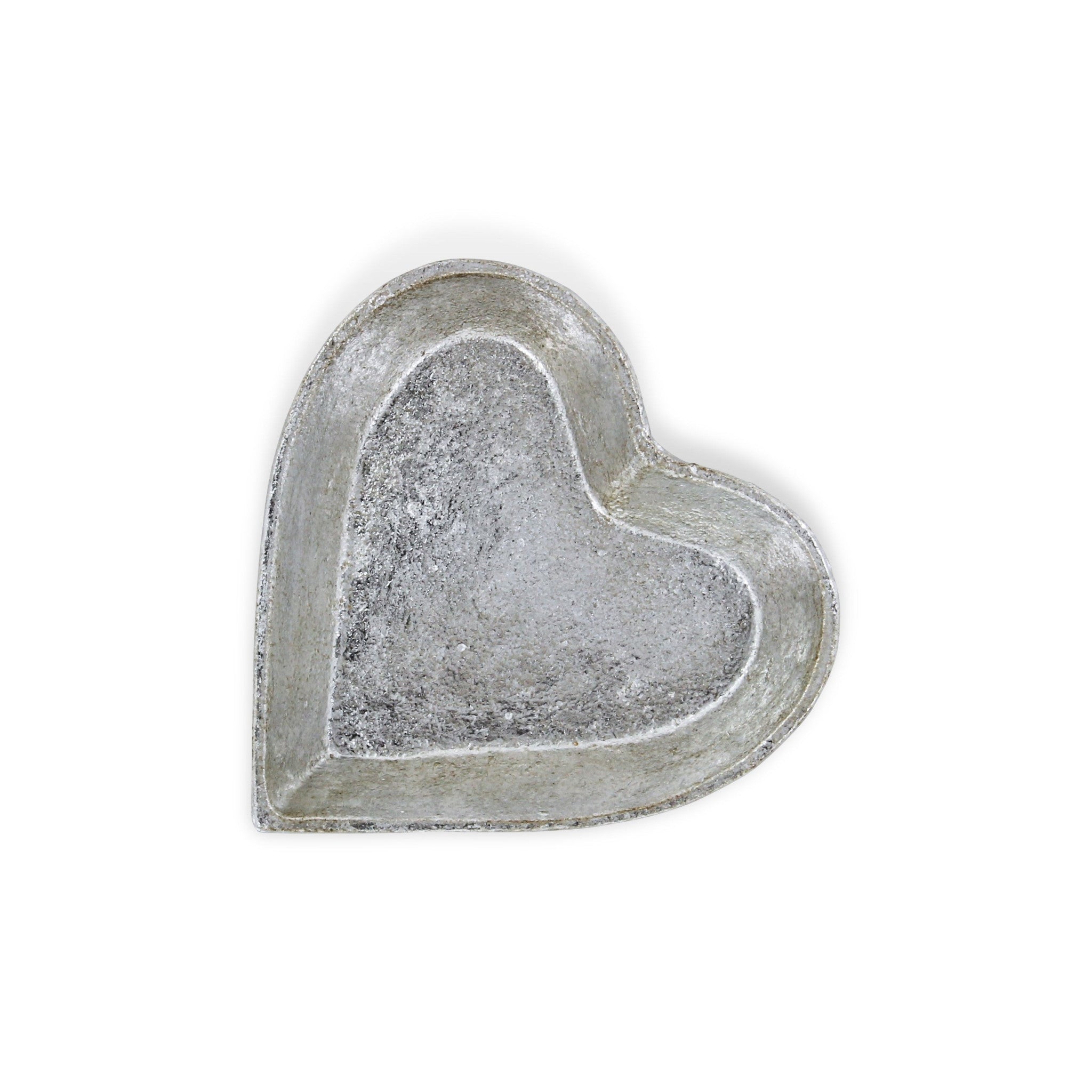 7" Silver Heart Cast Iron Handmade Vanity Tray