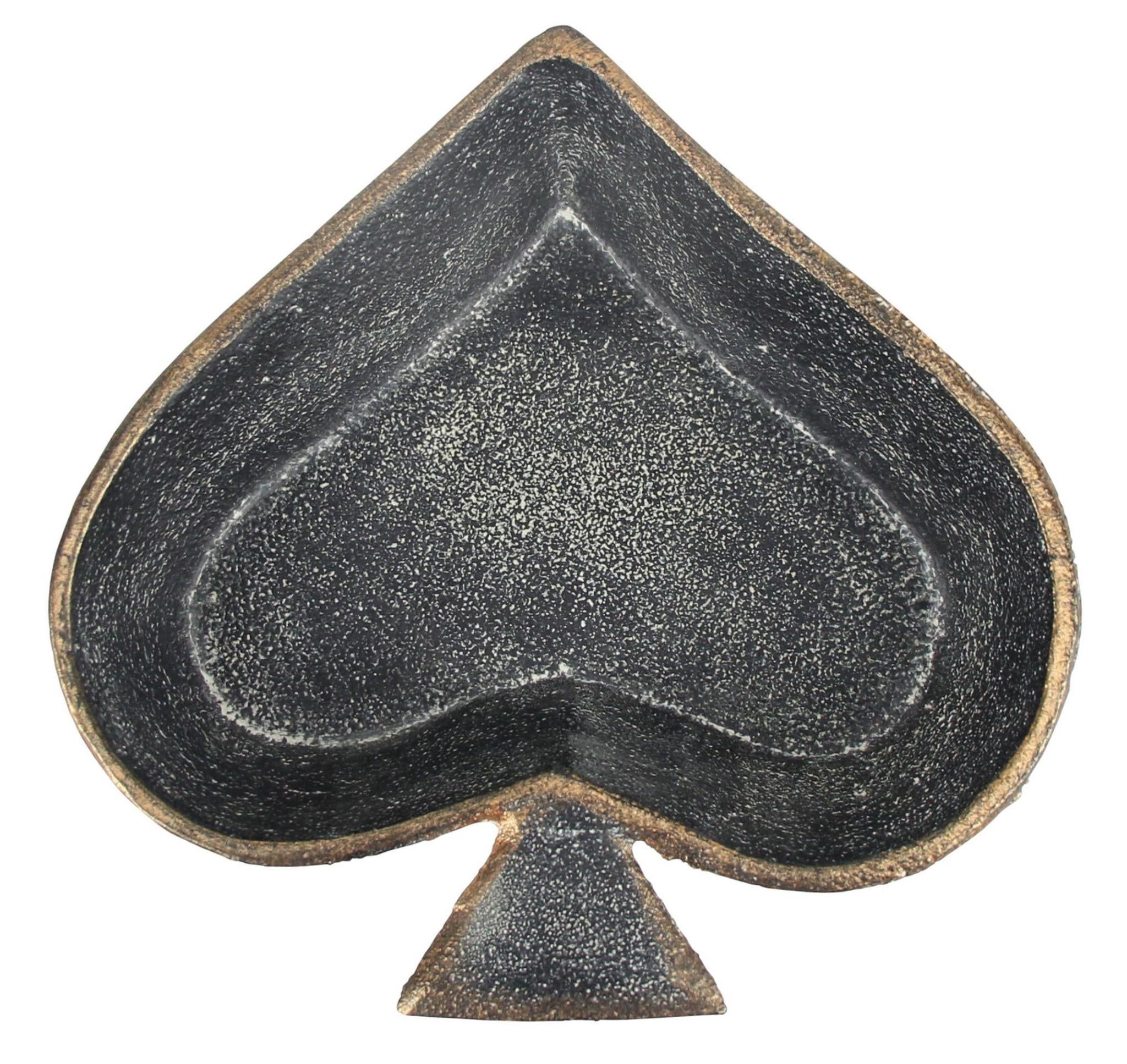6" Black Ace Of Spades Cast Iron Handmade Vanity Tray