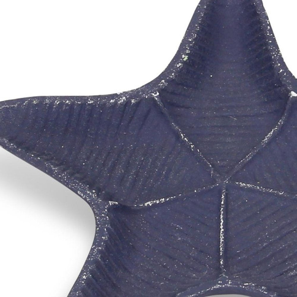8" Blue Starfish Cast Iron Vanity Tray