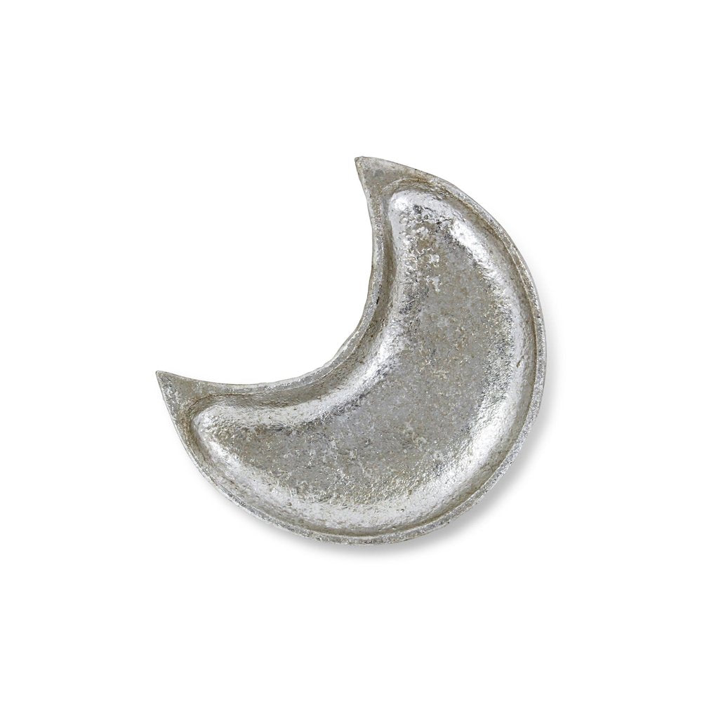 7" Silver Crescent Cast Iron Vanity Tray