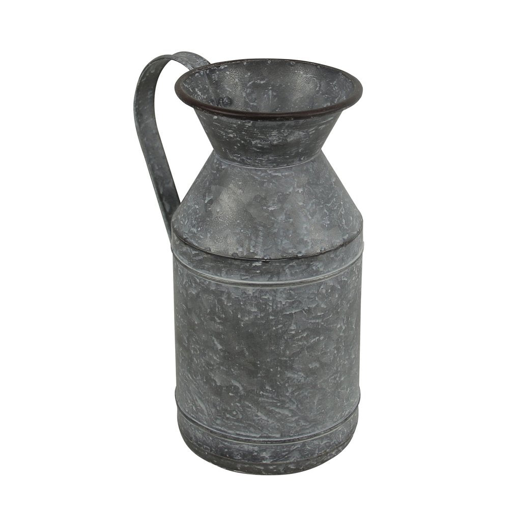 11" Gray Metal Jug Vase