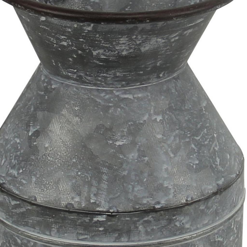 11" Gray Metal Jug Vase