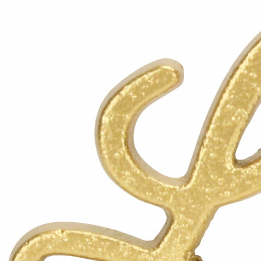 3" Gold Cast Iron Love Hand Painted Sculpture