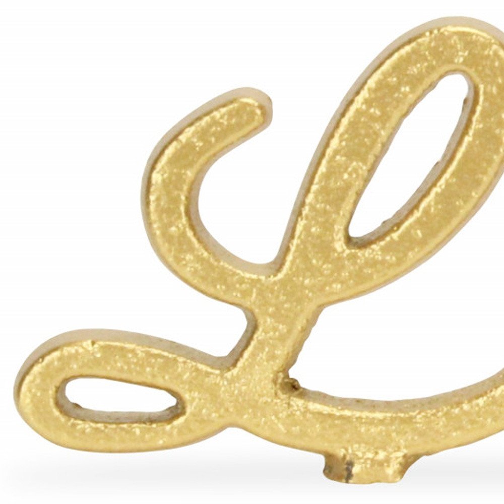 3" Gold Cast Iron Love Hand Painted Sculpture