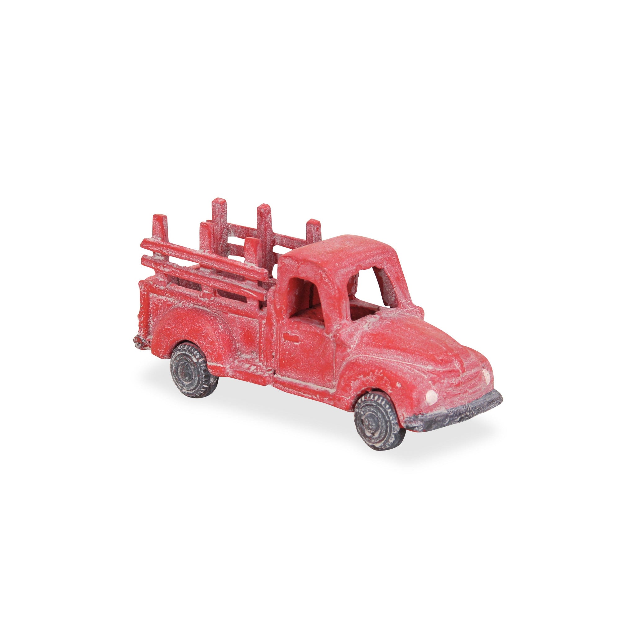 5" Red Metal Truck Hand Painted Decorative Truck