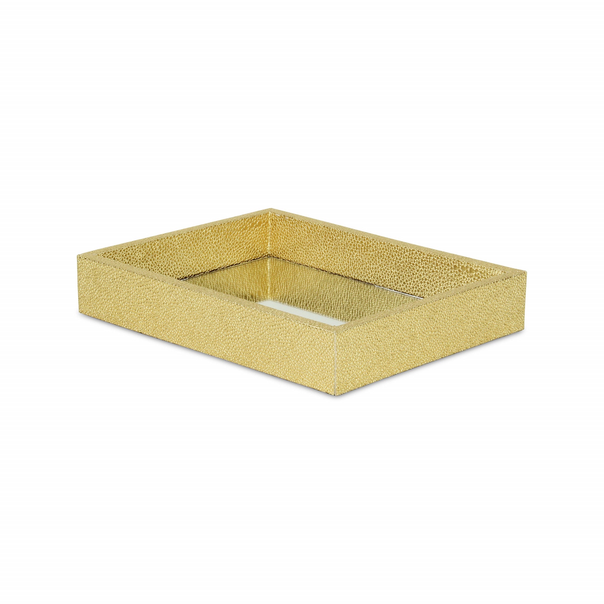 10" Gold Rectangular Wood Handmade Tray