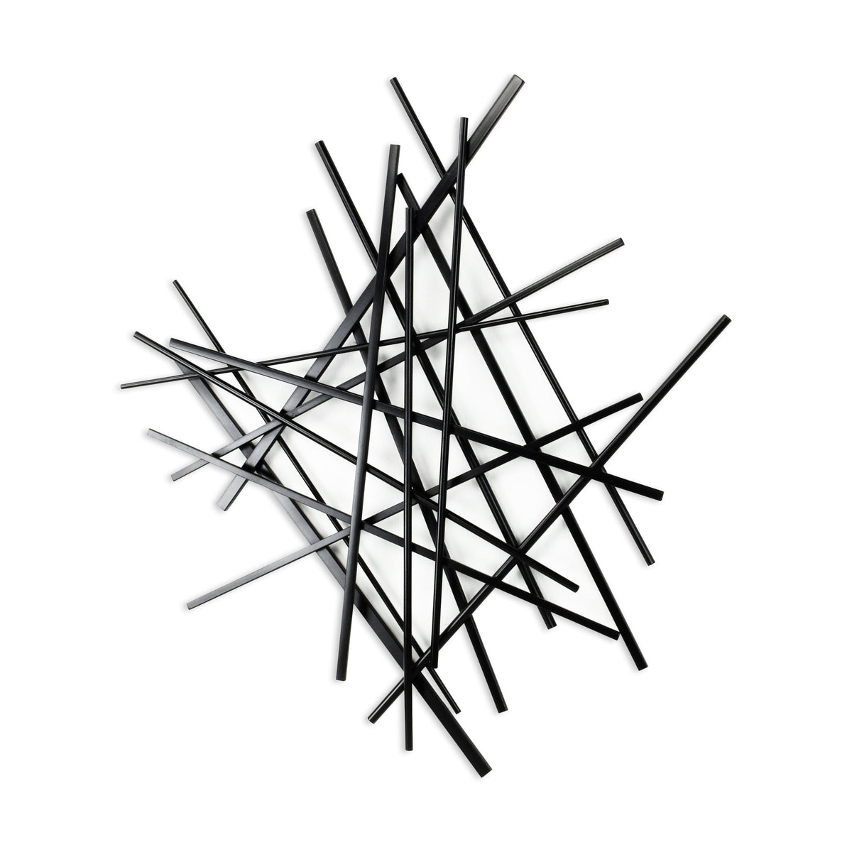 29" X 27" Black Metal Novelty Abstract Hanging Dimensional Sculpture