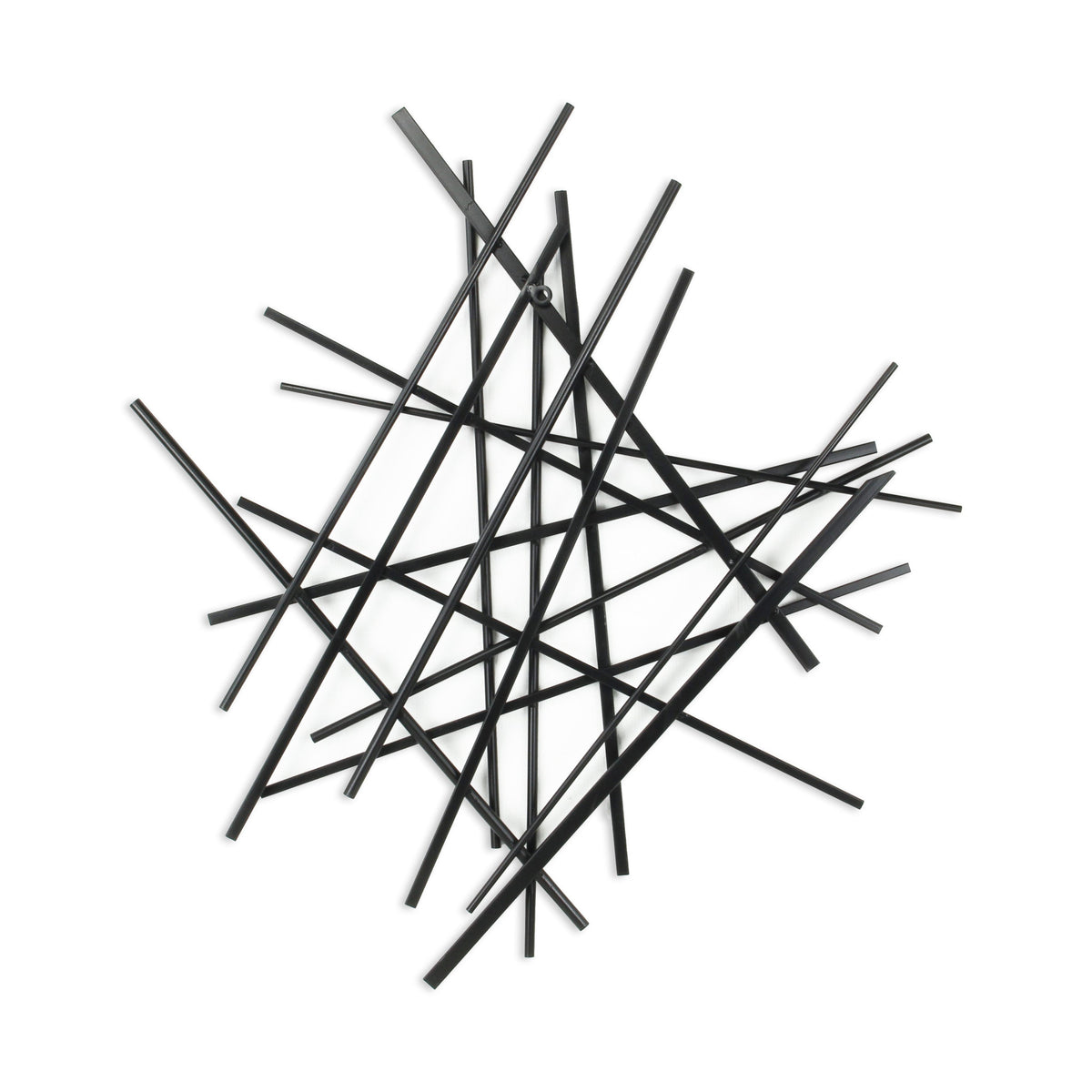 29" X 27" Black Metal Novelty Abstract Hanging Dimensional Sculpture