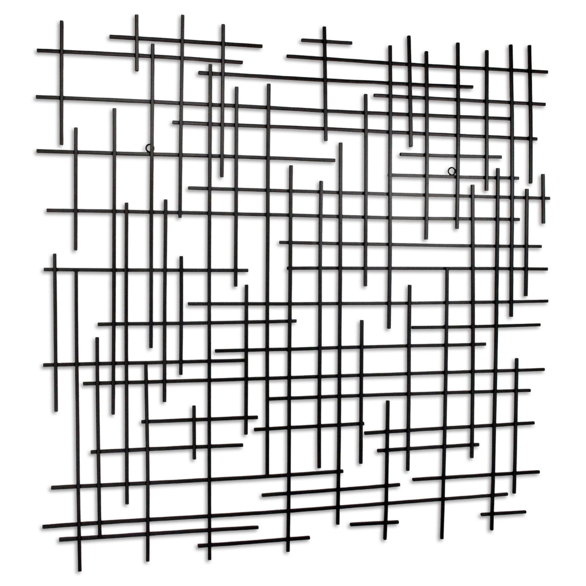 38" X 38" Black Geometric Metal Hanging Dimensional Sculpture