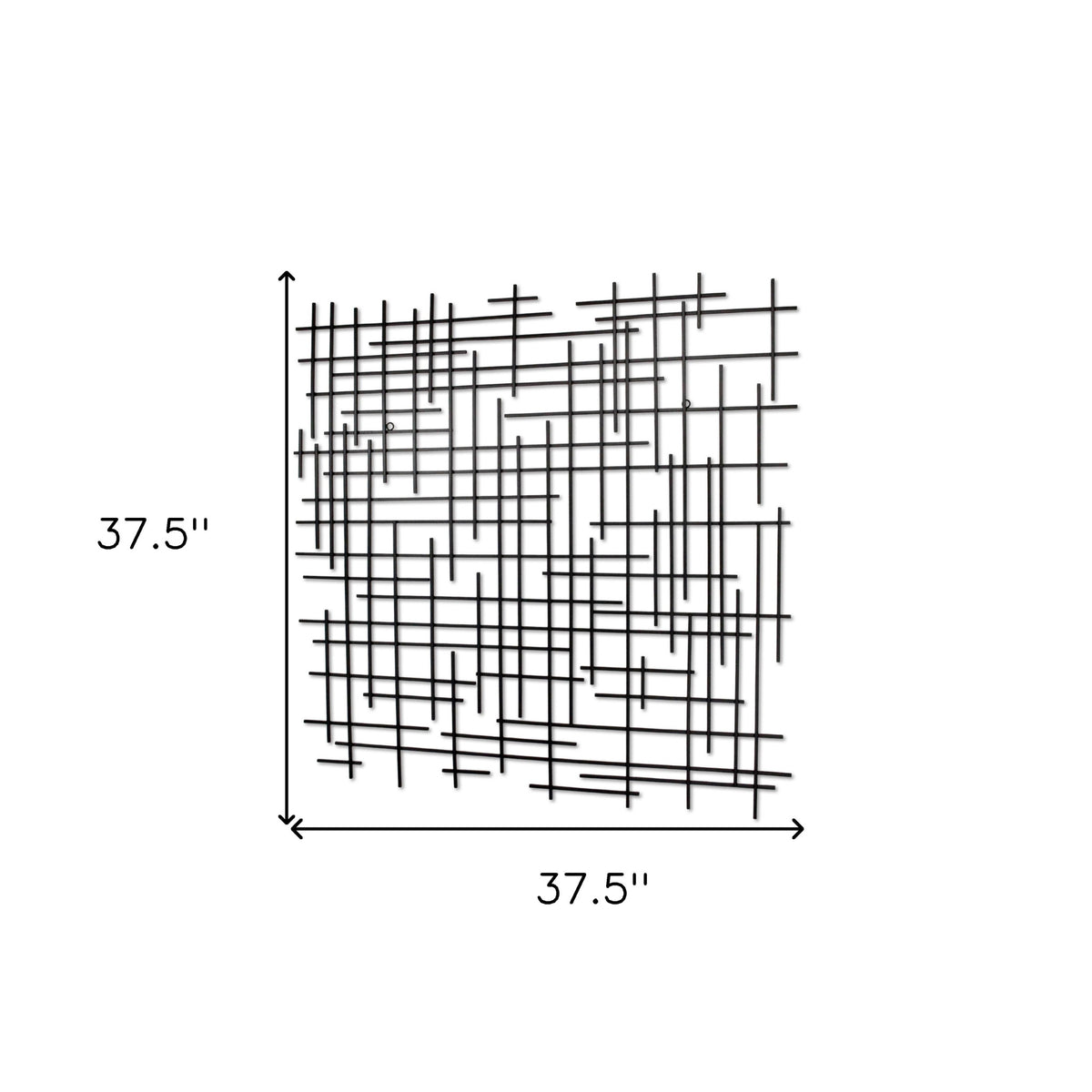 38" X 38" Black Geometric Metal Hanging Dimensional Sculpture