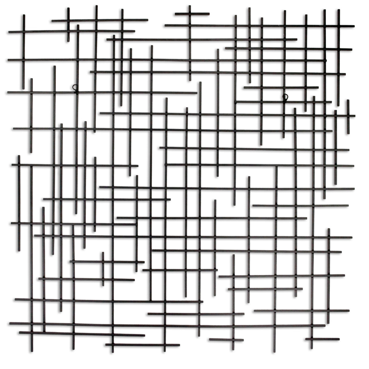 38" X 38" Black Geometric Metal Hanging Dimensional Sculpture