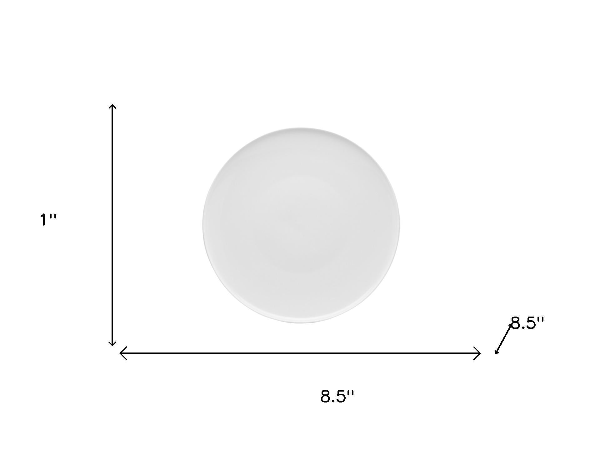 White Six Piece Porcelain Service For Six Salad Plate Set