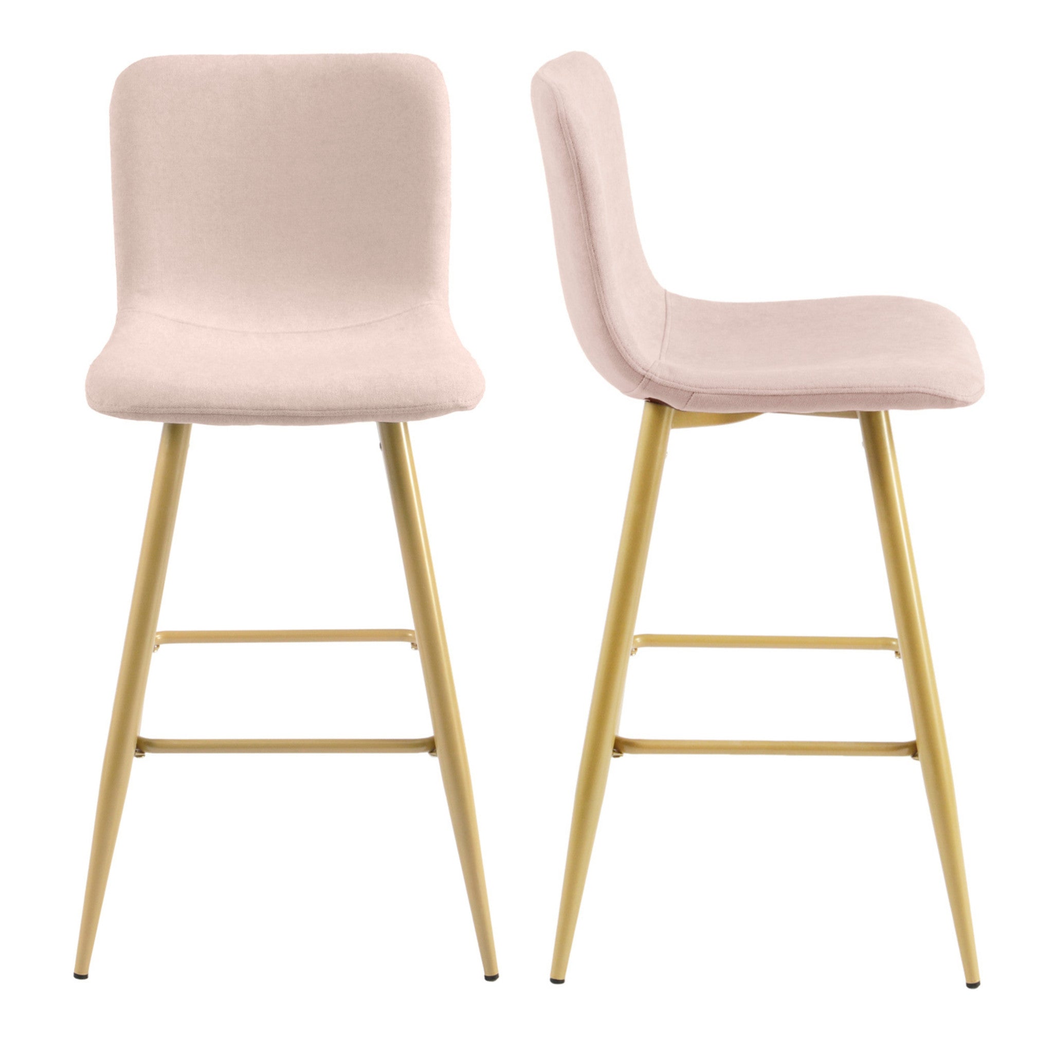 Set of Two 29" Aqua And Gold Steel Bar Height Bar Chairs
