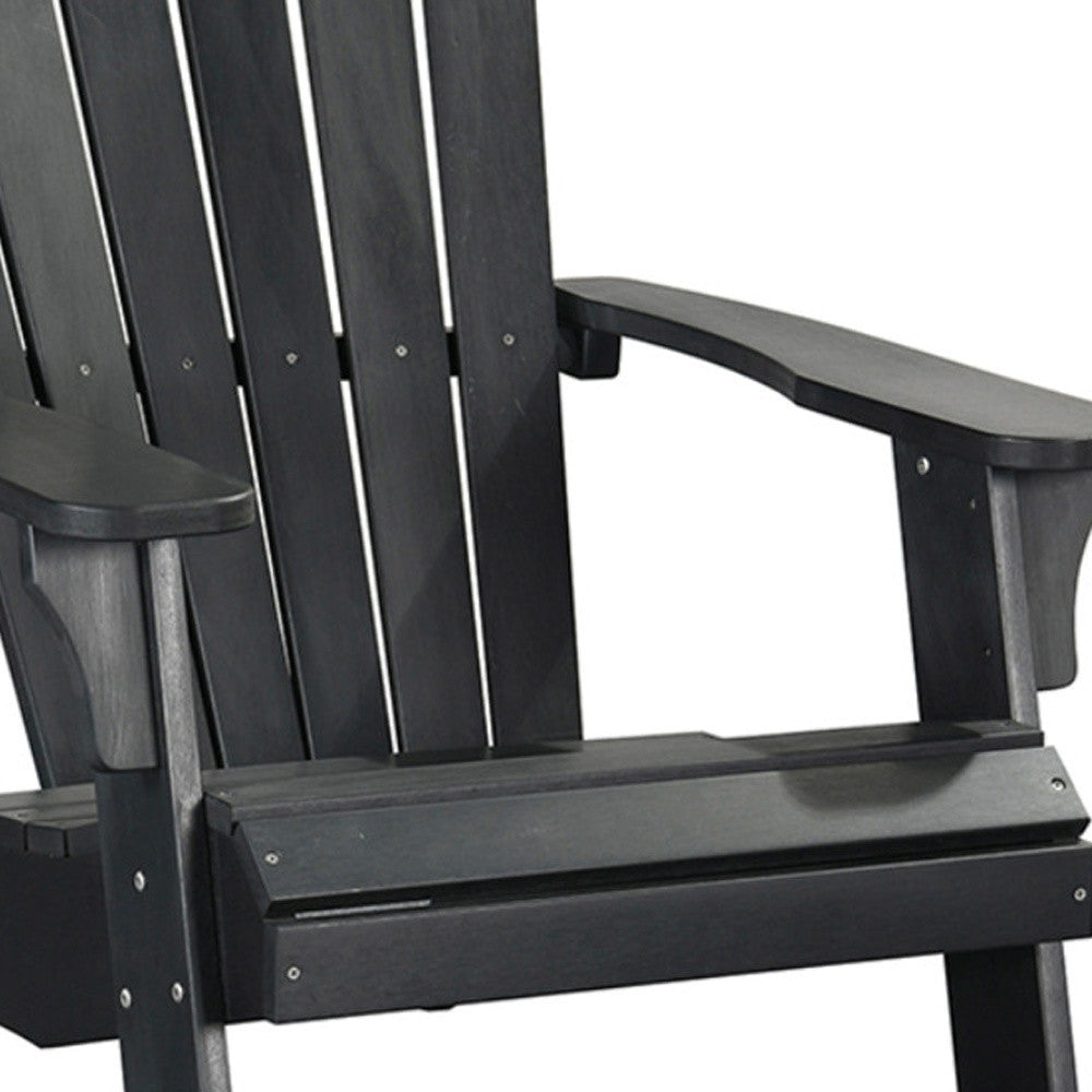 30" Black Heavy Duty Plastic Adirondack Chair