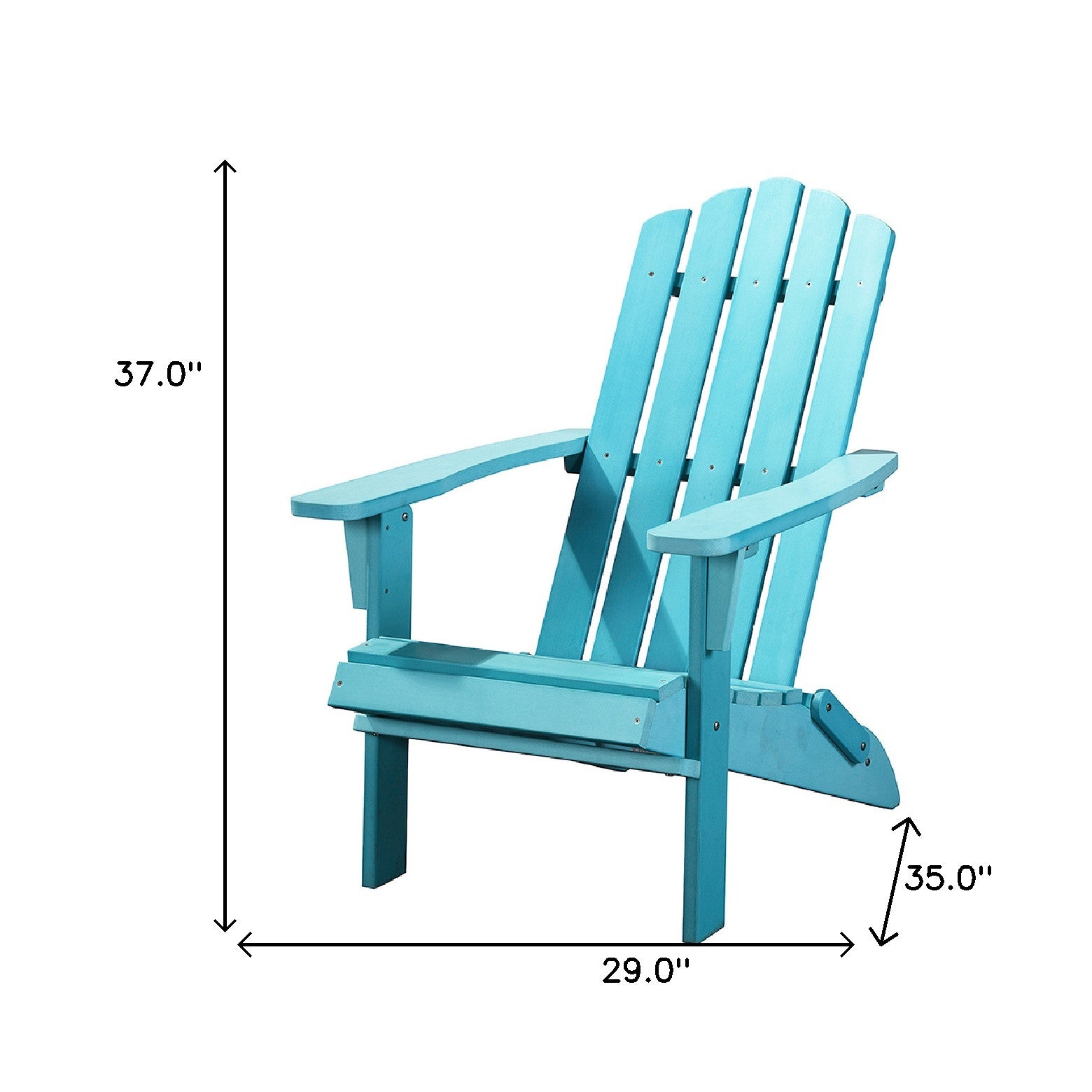 29" Blue Heavy Duty Plastic Adirondack Chair