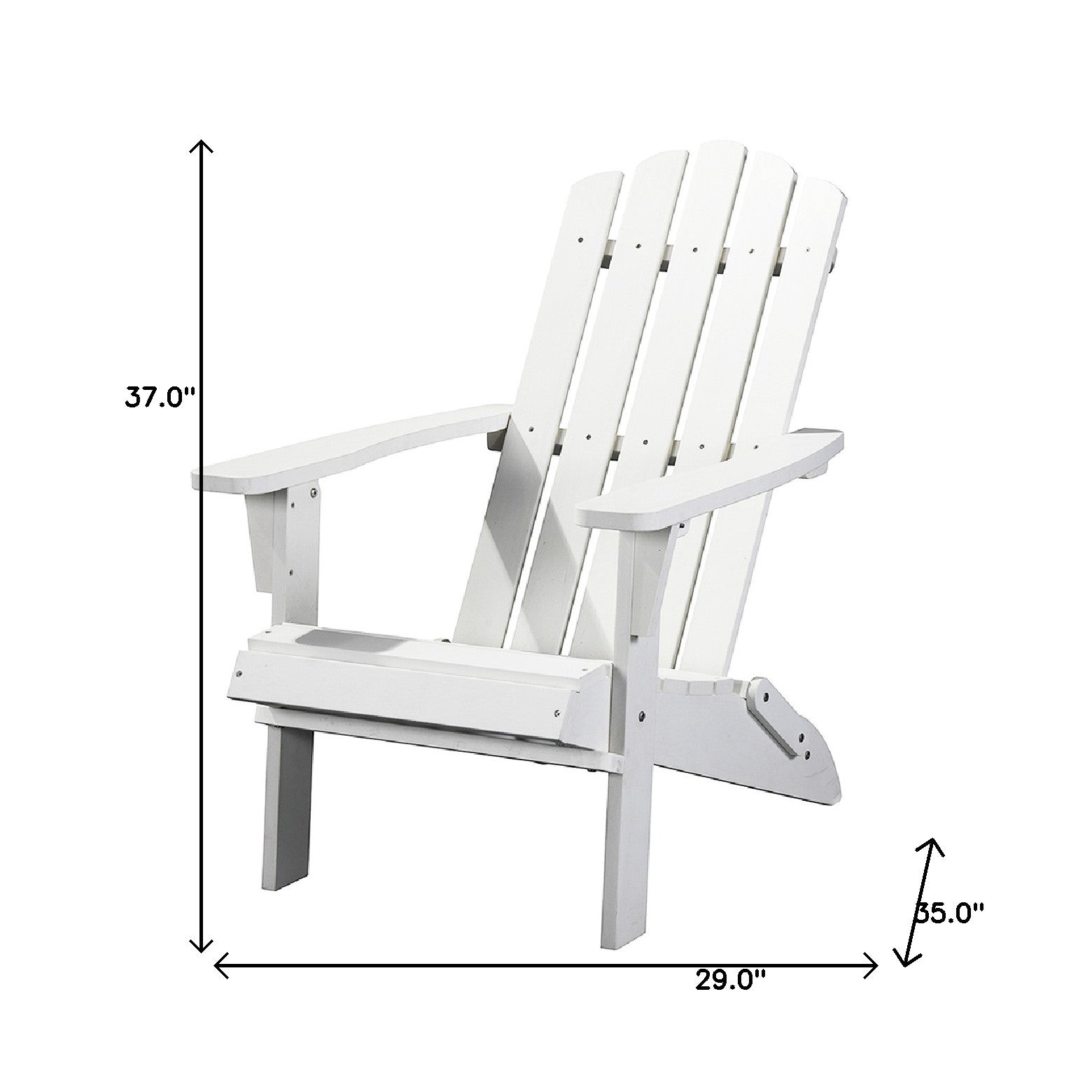 29" White Heavy Duty Plastic Adirondack Chair