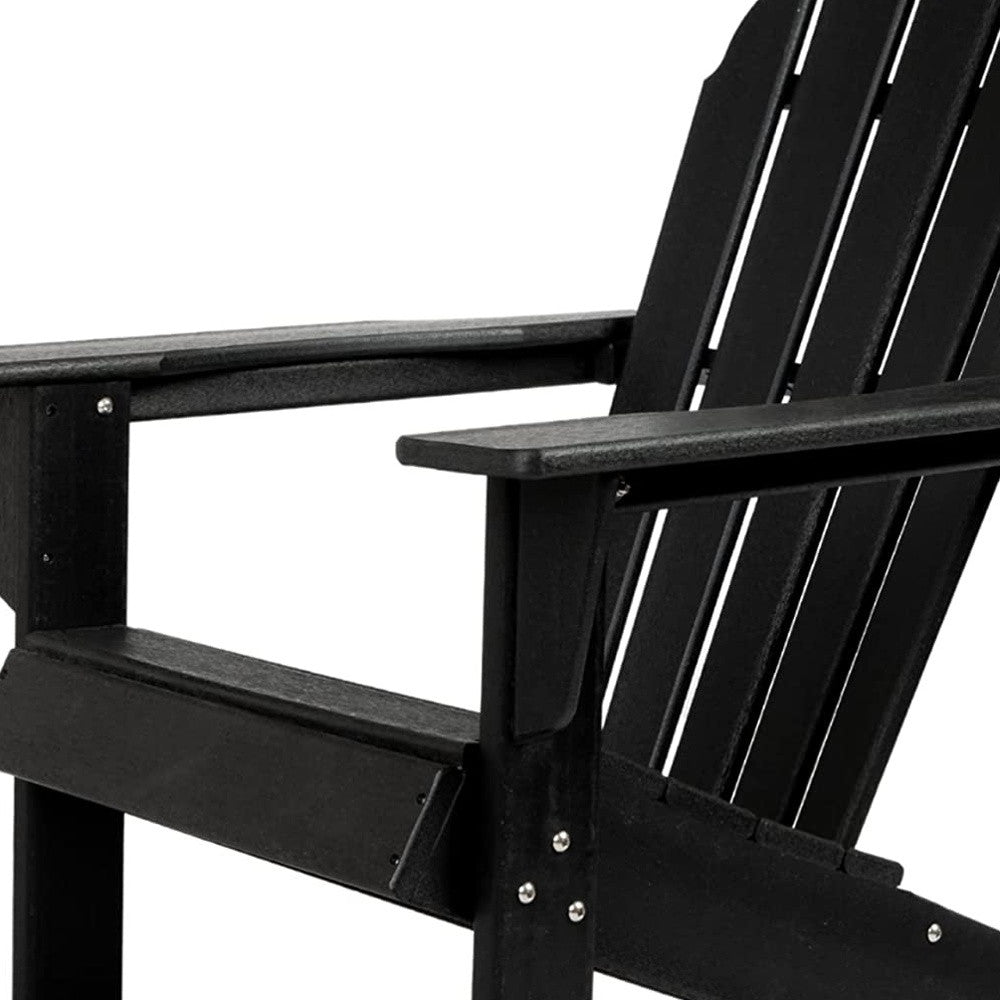 32" Black Heavy Duty Plastic Adirondack Chair