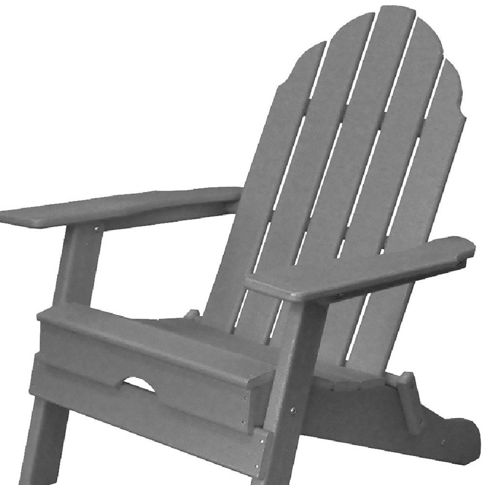 30" Gray Heavy Duty Plastic Adirondack Chair