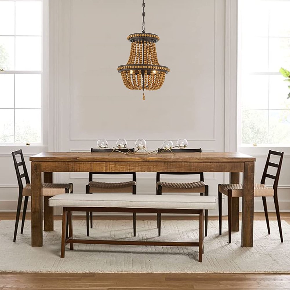 Brown And Black Candle Style Three Light Metal Dimmable Chandelier