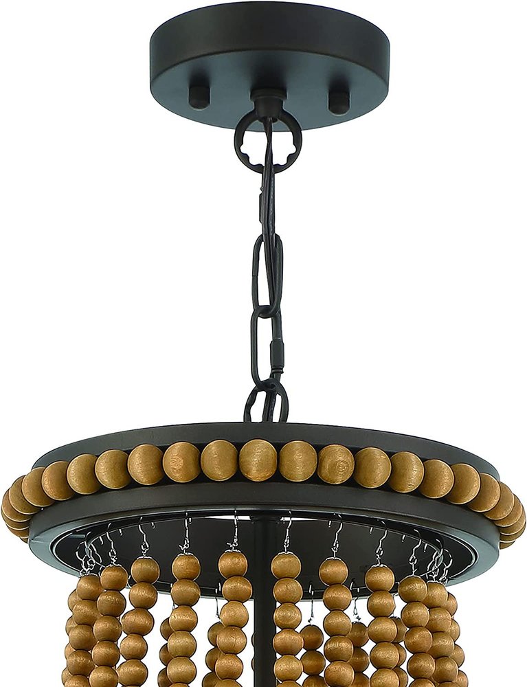 Brown And Black Candle Style Three Light Metal Dimmable Chandelier