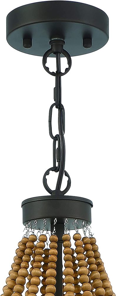 Brown And Black Candle Style Five Light Metal Dimmable Chandelier
