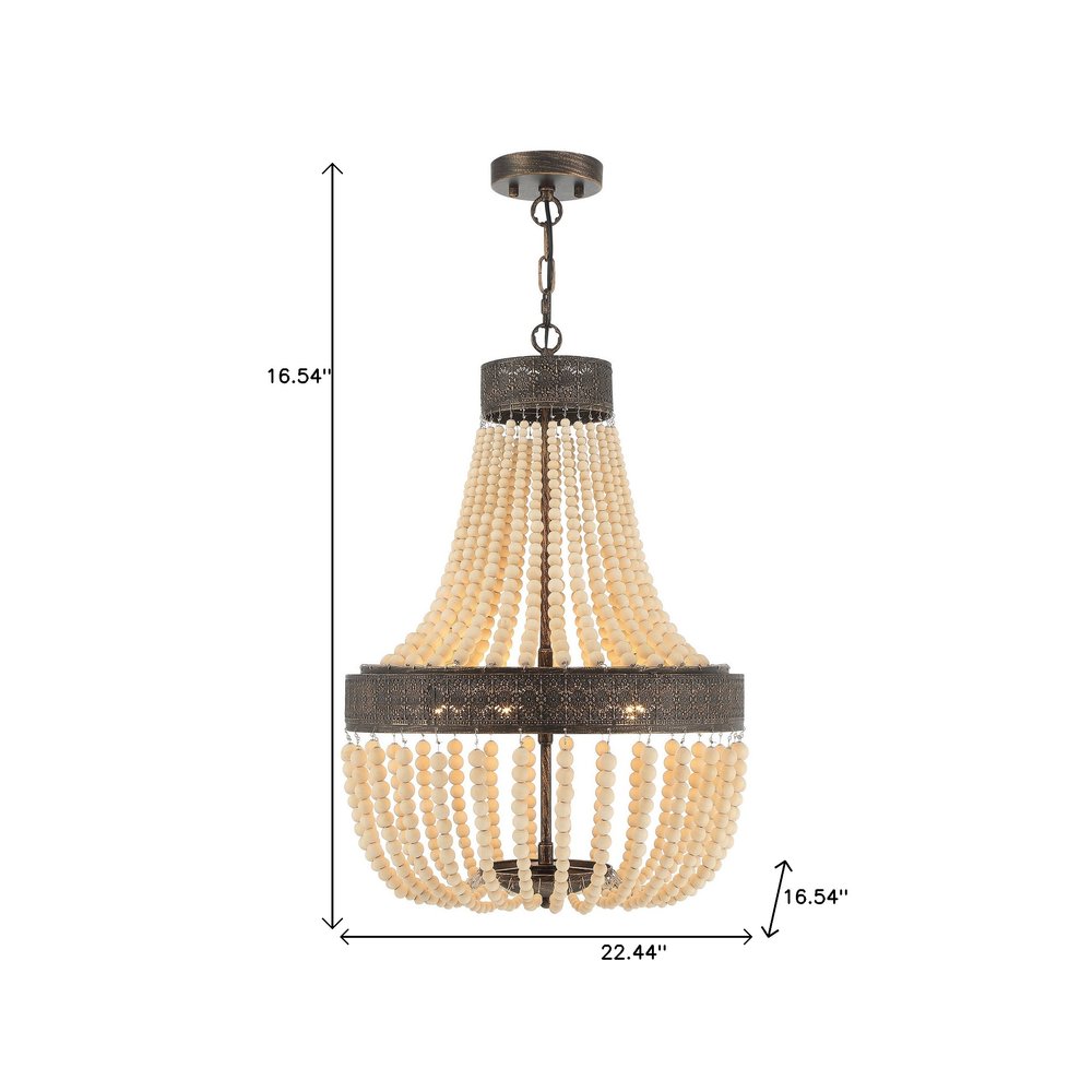 Black And Gold Candle Style Five Light Metal Dimmable Chandelier
