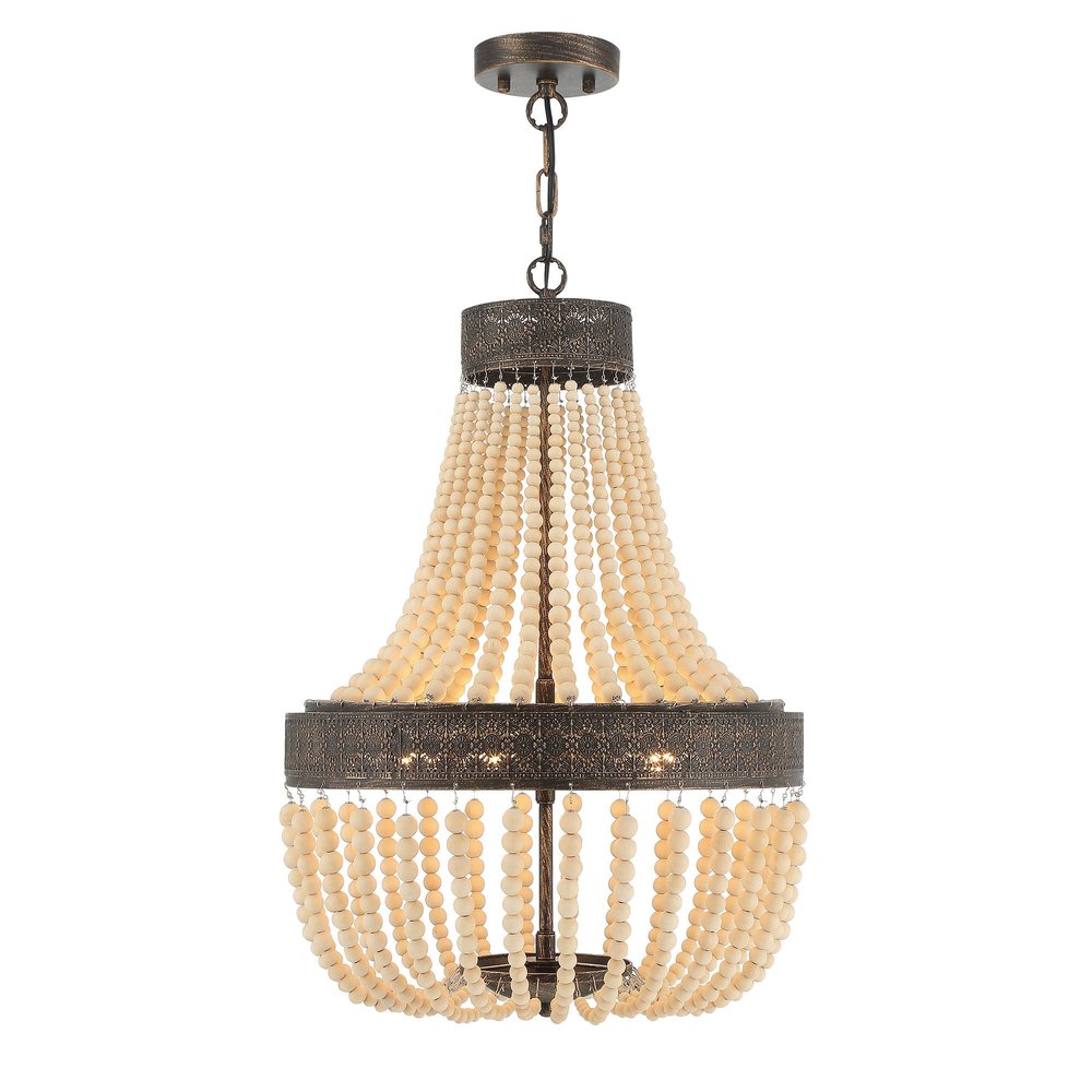 Black And Gold Candle Style Five Light Metal Dimmable Chandelier
