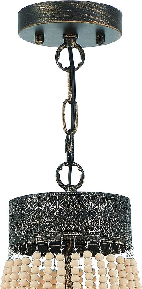 Black And Gold Candle Style Five Light Metal Dimmable Chandelier