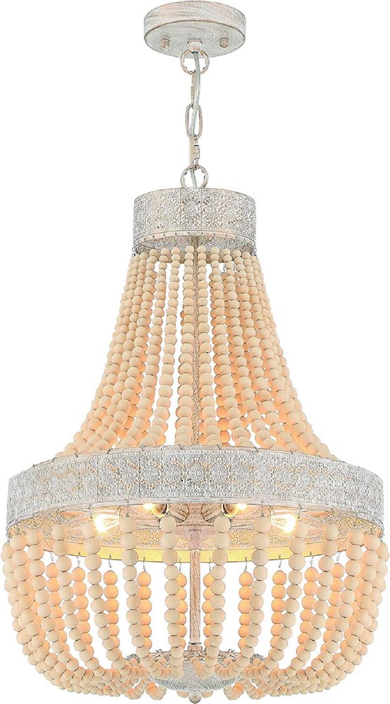 Gold And White Candle Style Five Light Metal Dimmable Chandelier