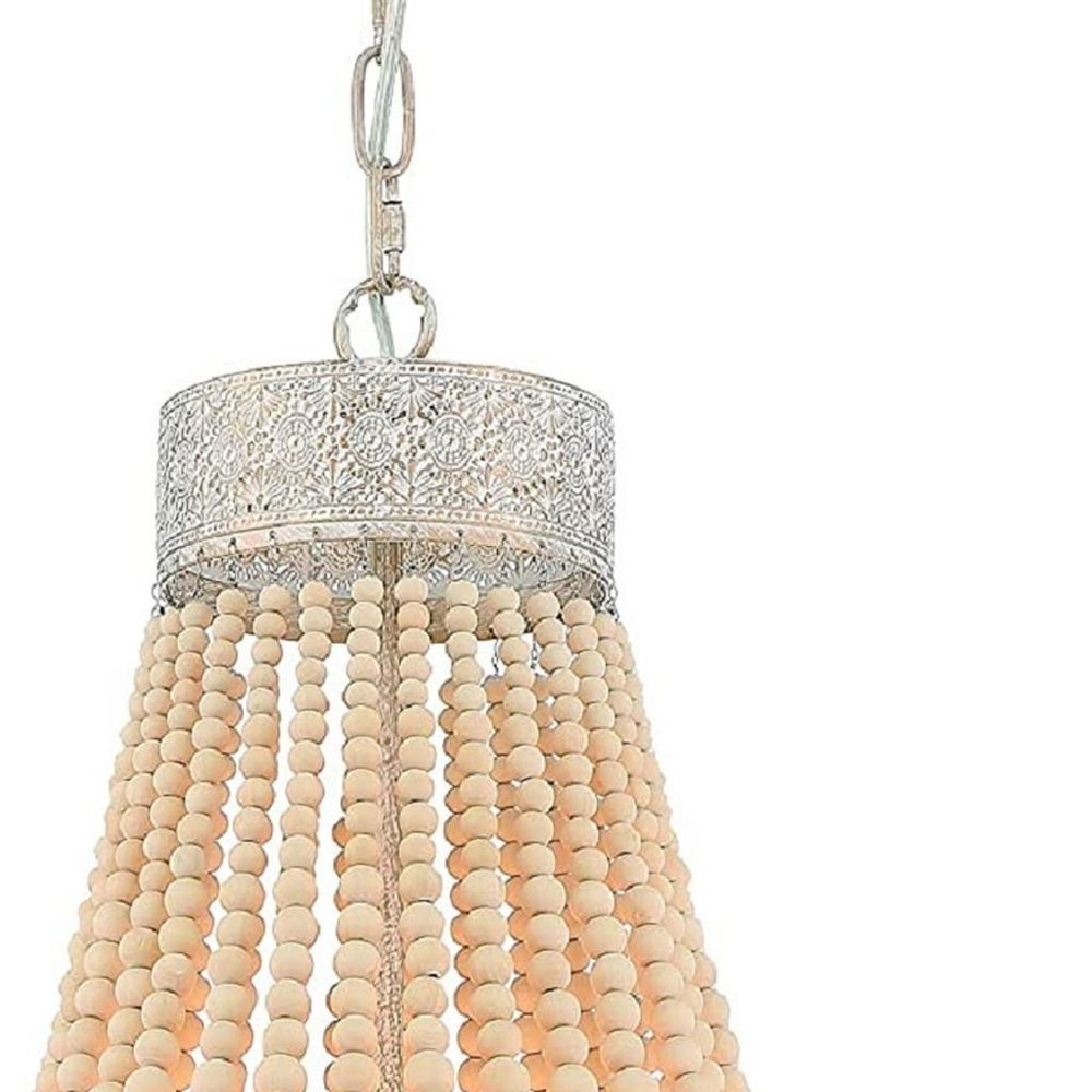Gold And White Candle Style Five Light Metal Dimmable Chandelier