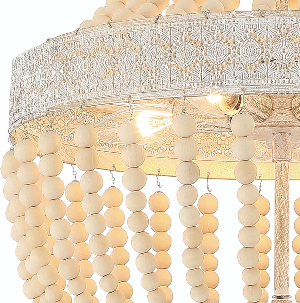 Gold And White Candle Style Five Light Metal Dimmable Chandelier