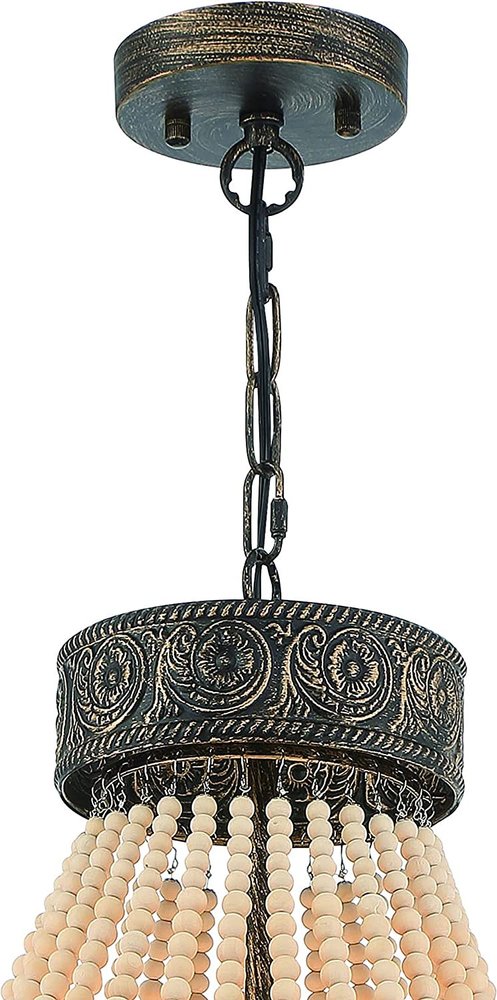 Black And Gold Candle Style Six Light Metal Dimmable Chandelier