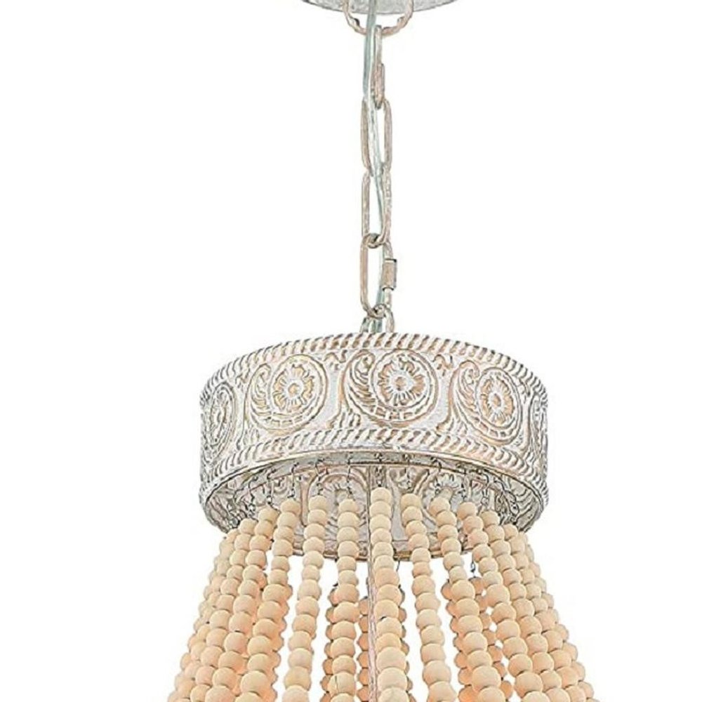 Gold And White Candle Style Six Light Metal Dimmable Chandelier