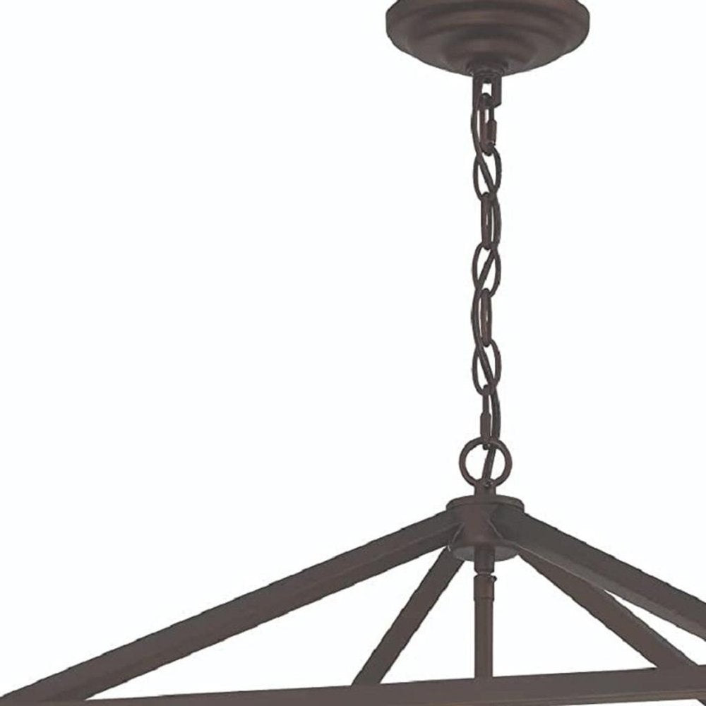 Bronze Candle Style Eight Light Metal Dimmable Chandelier