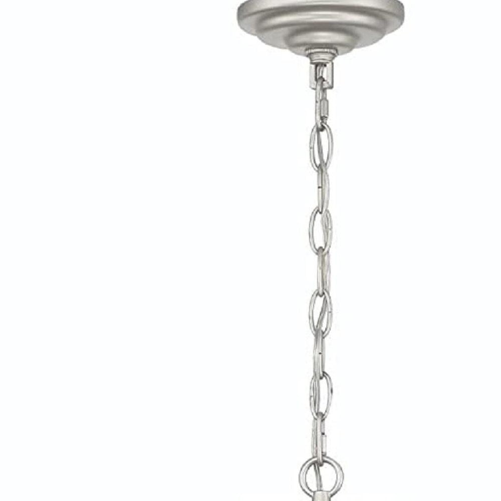 Silver Candle Style Six Light Metal Dimmable Chandelier