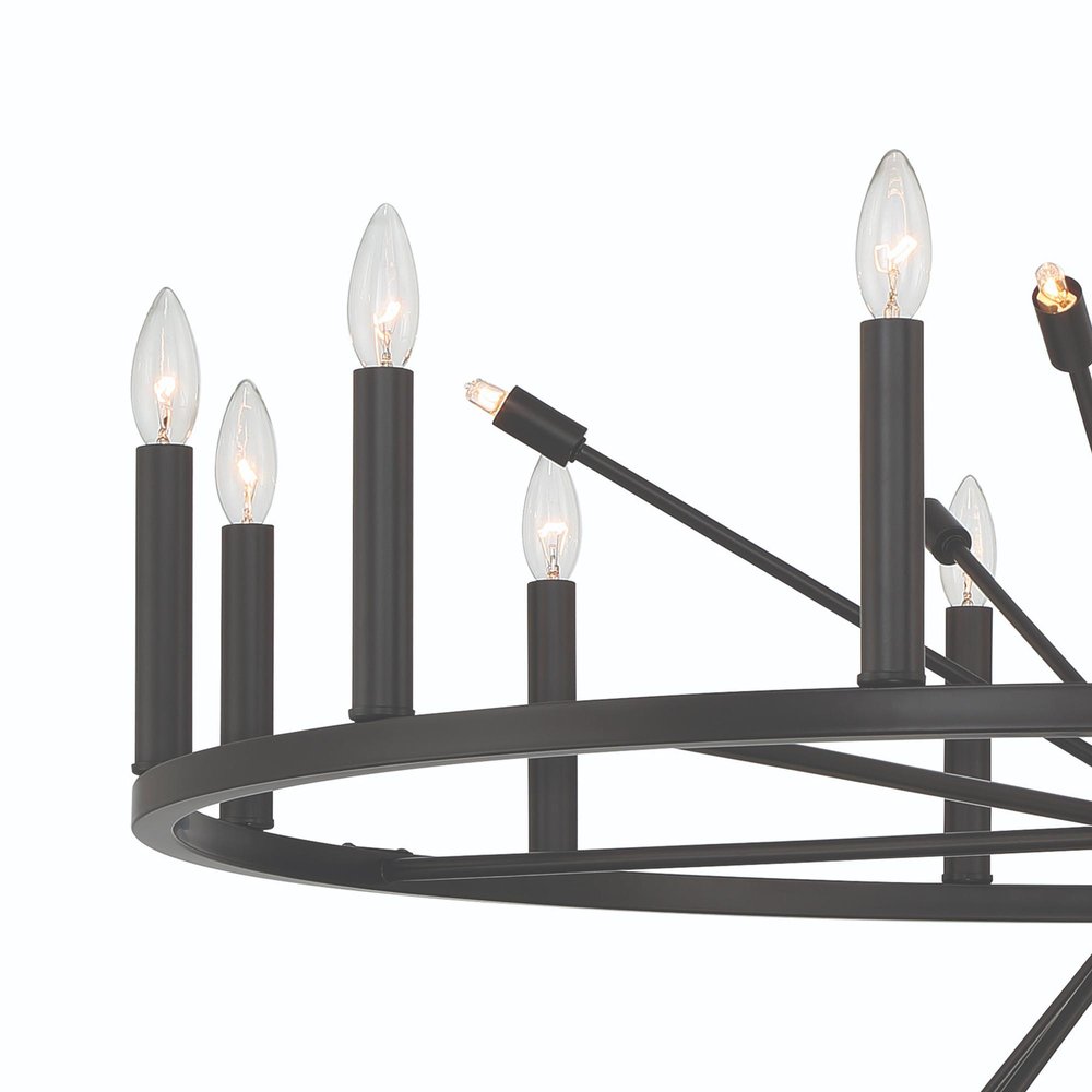 Black Candle Style Multi Light Metal Dimmable Chandelier