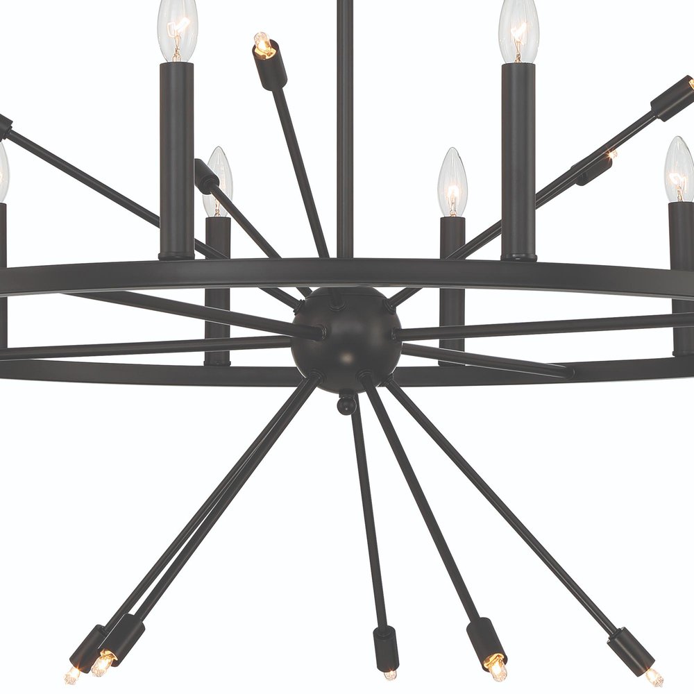 Black Candle Style Multi Light Metal Dimmable Chandelier