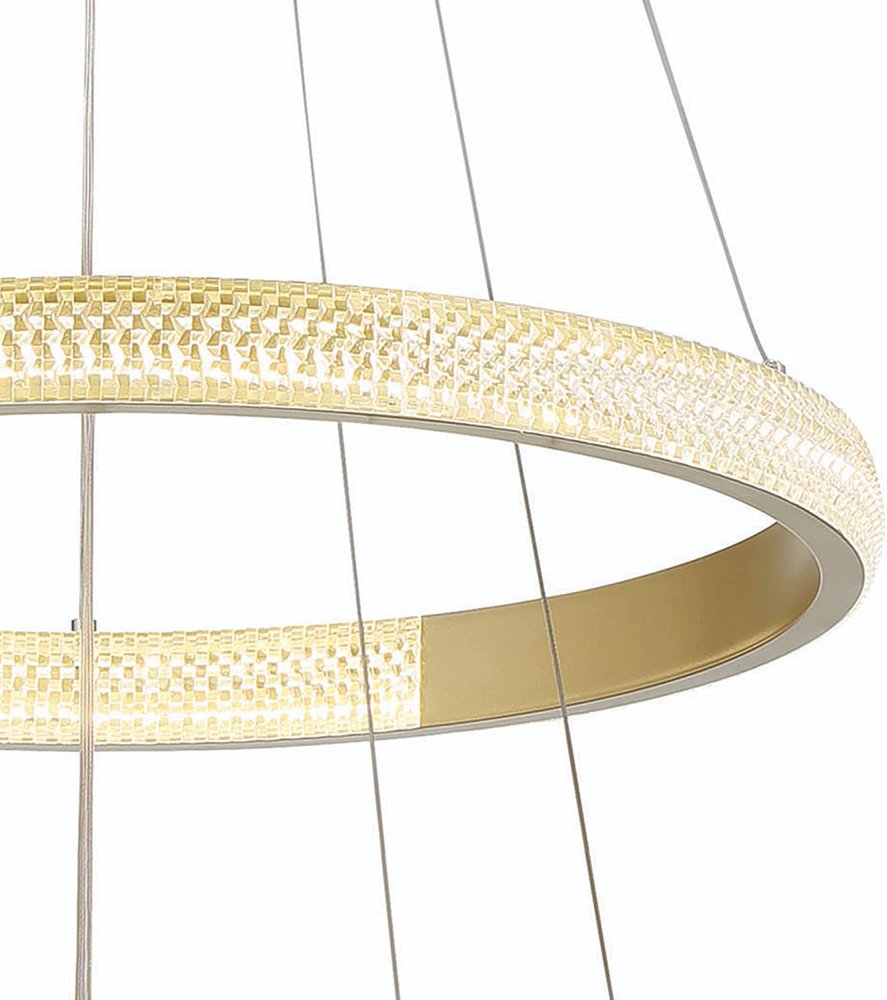 Gold Candle Style Three Light Metal LED Dimmable Chandelier