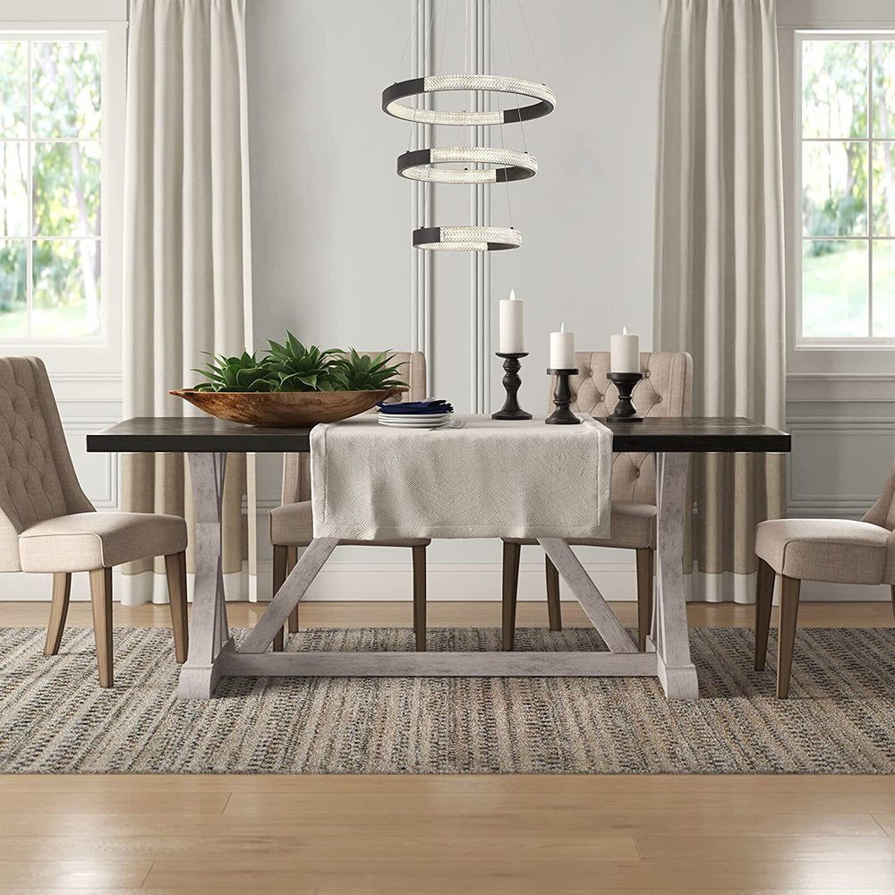 Black Candle Style Three Light Metal LED Dimmable Chandelier