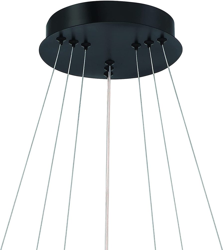Black Candle Style Three Light Metal LED Dimmable Chandelier