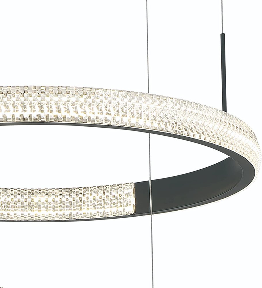 Black Candle Style Three Light Metal LED Dimmable Chandelier
