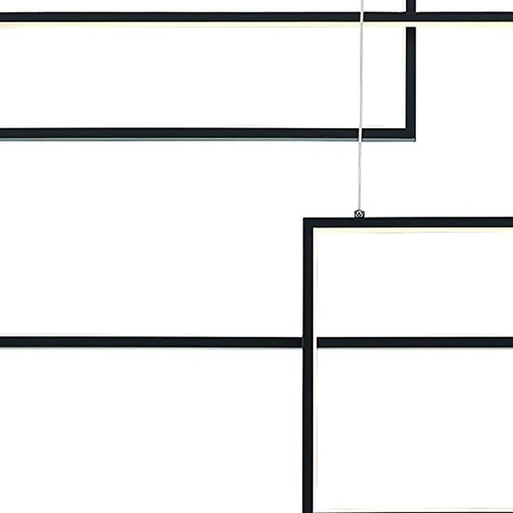 Black Candle Style Three Light Metal LED Dimmable Chandelier