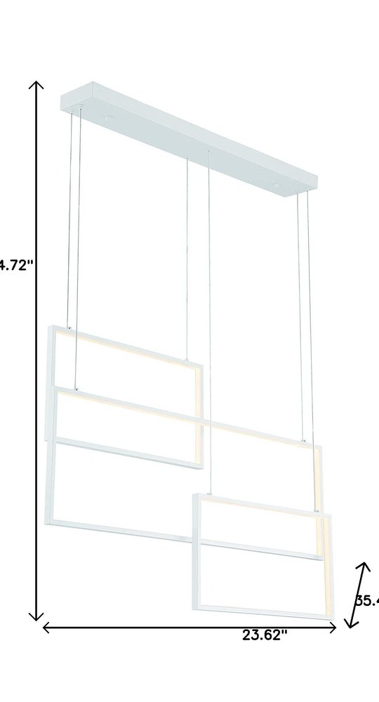White Candle Style Three Light Metal LED Dimmable Chandelier